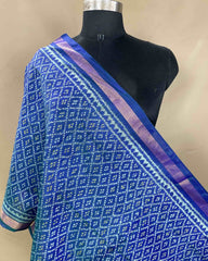 Blue Booty Patola Stole - SindhoiPatolaArt