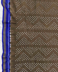 Blue & Brown Bandhani Patola Dupatta - SindhoiPatolaArt