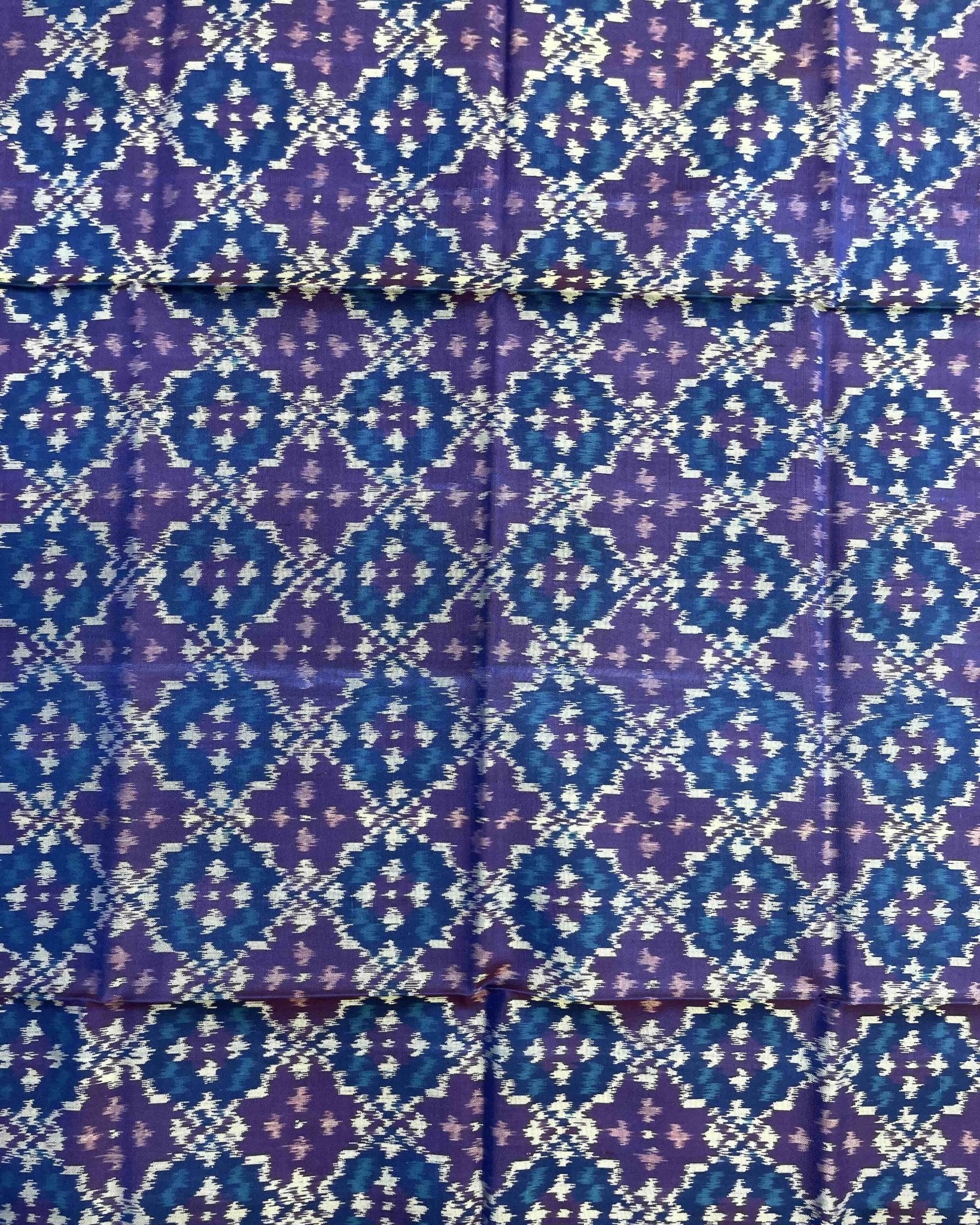 Blue Buttonful Design Patola Dupatta - SindhoiPatolaArt