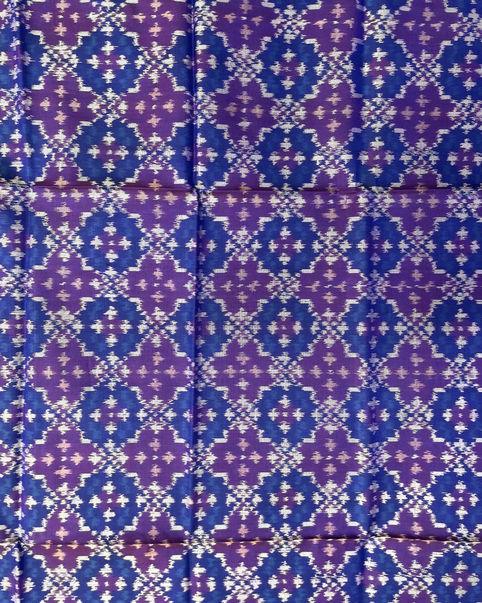 Blue Buttonful Design Patola Dupatta - SindhoiPatolaArt