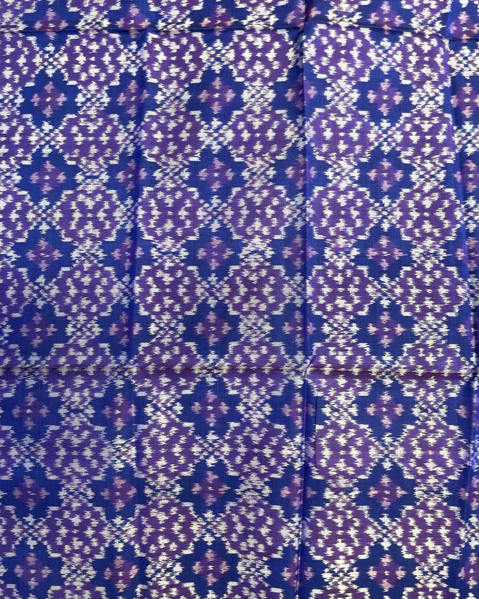 Blue Buttonful Design Patola Dupatta - SindhoiPatolaArt