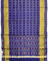 Blue Buttonful Designer Patola Saree - SindhoiPatolaArt