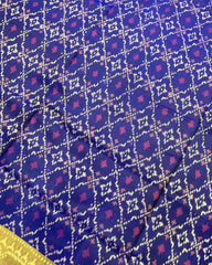 Blue Buttonful Designer Patola Saree - SindhoiPatolaArt