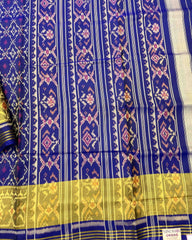 Blue Buttonful Designer Patola Saree - SindhoiPatolaArt