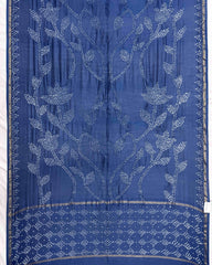 Blue Chanderi Bandhani Saree - SindhoiPatolaArt