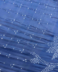Blue Chanderi Bandhani Saree - SindhoiPatolaArt