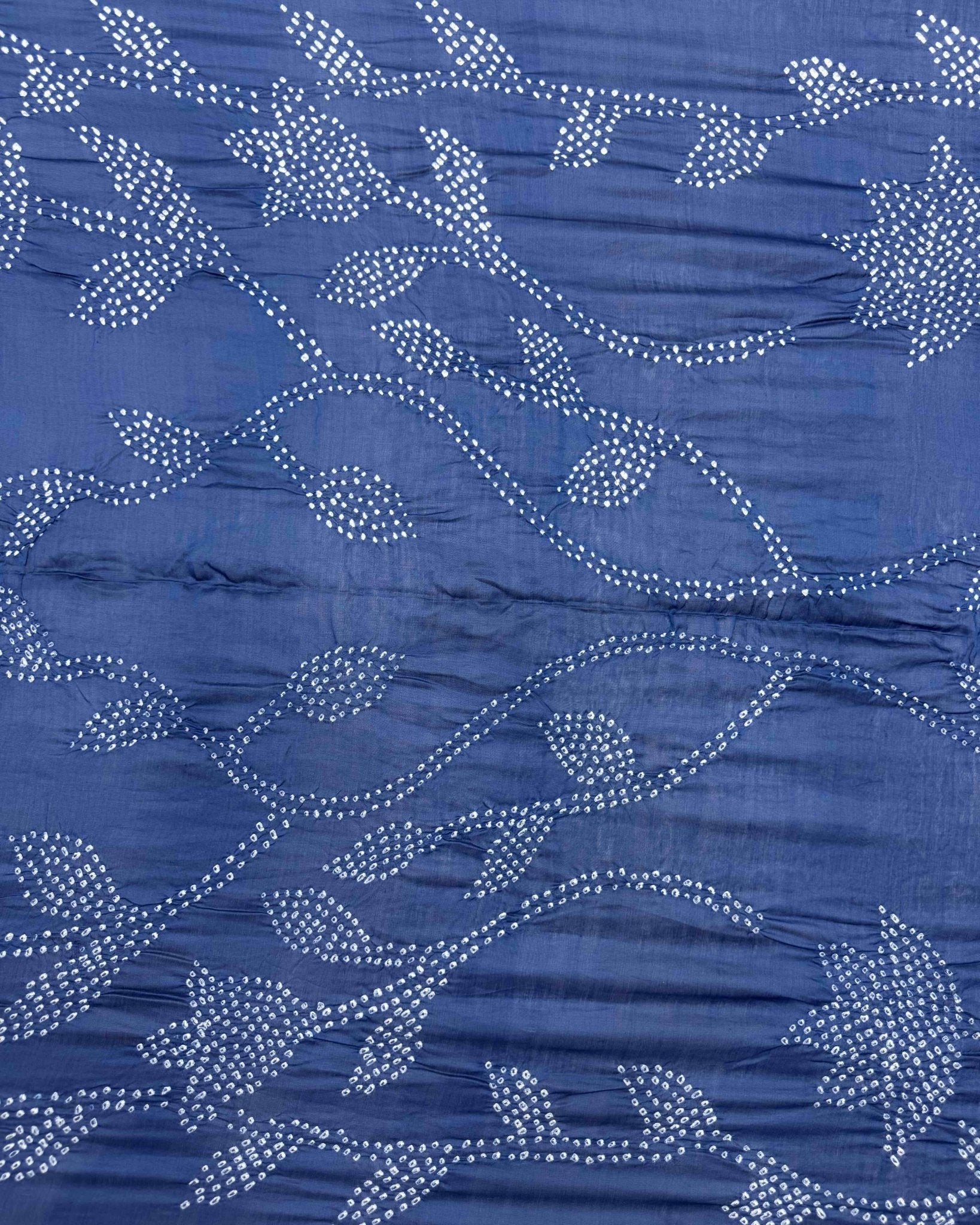 Blue Chanderi Bandhani Saree - SindhoiPatolaArt