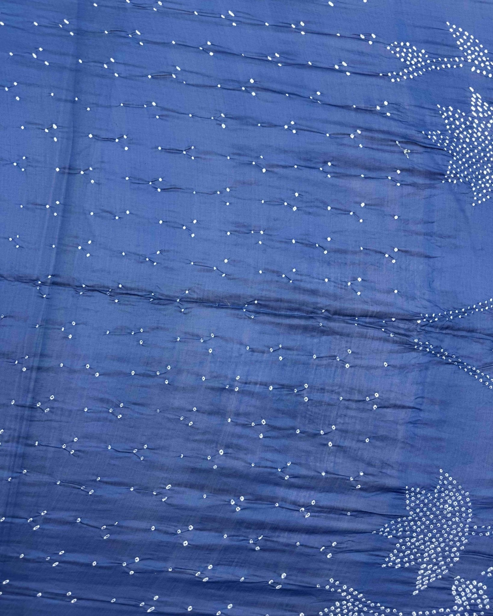 Blue Chanderi Bandhani Saree - SindhoiPatolaArt