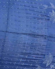 Blue Chanderi Bandhani Saree - SindhoiPatolaArt