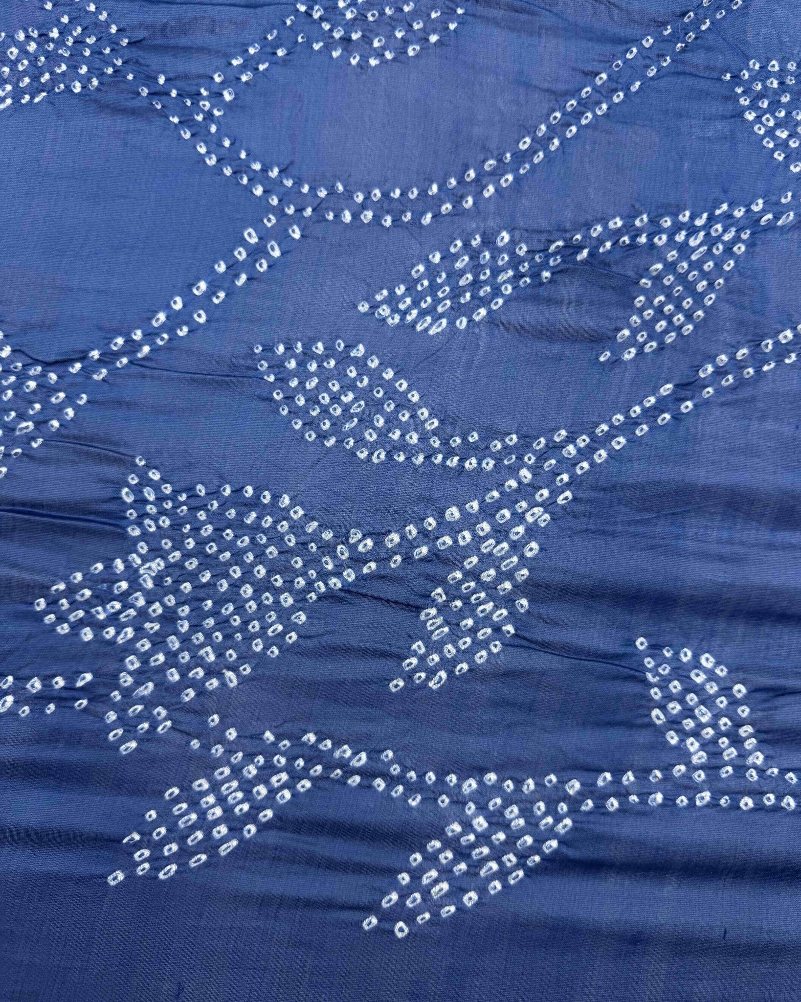 Blue Chanderi Bandhani Saree - SindhoiPatolaArt