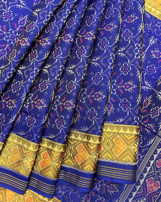 Blue Chhabdi New Design Patola Saree - SindhoiPatolaArt