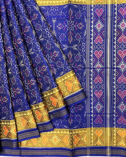 Blue Chhabdi New Design Patola Saree - SindhoiPatolaArt