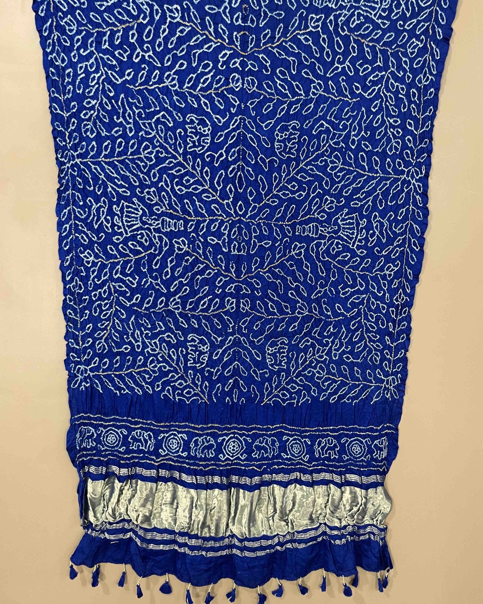 Blue Gaji Bandhani Dupatta - SindhoiPatolaArt