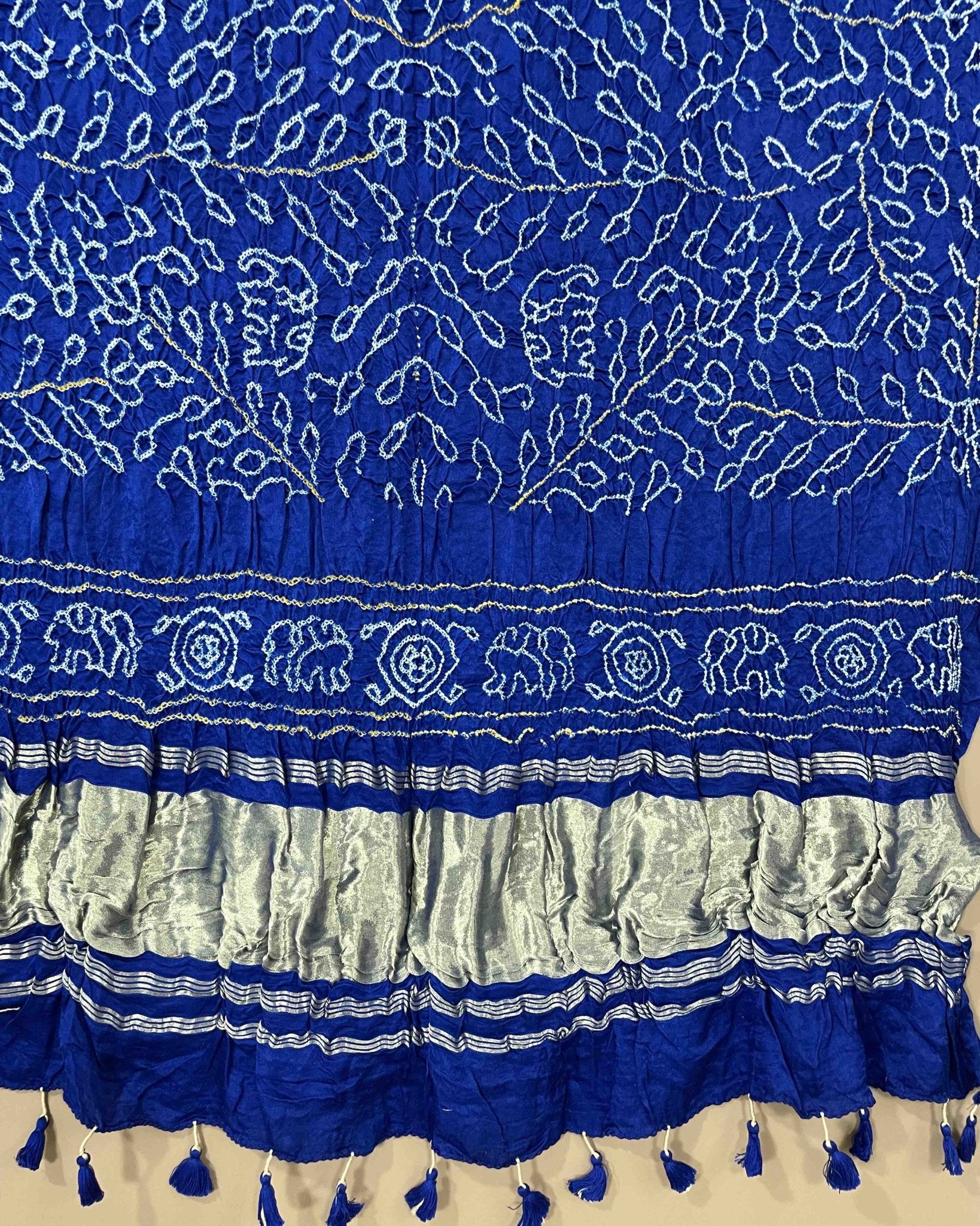Blue Gaji Bandhani Dupatta - SindhoiPatolaArt