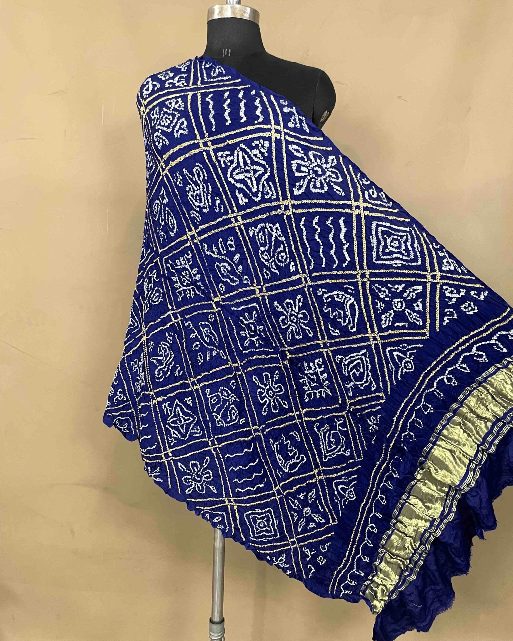 Blue Gajji Bandhani Dupatta - SindhoiPatolaArt