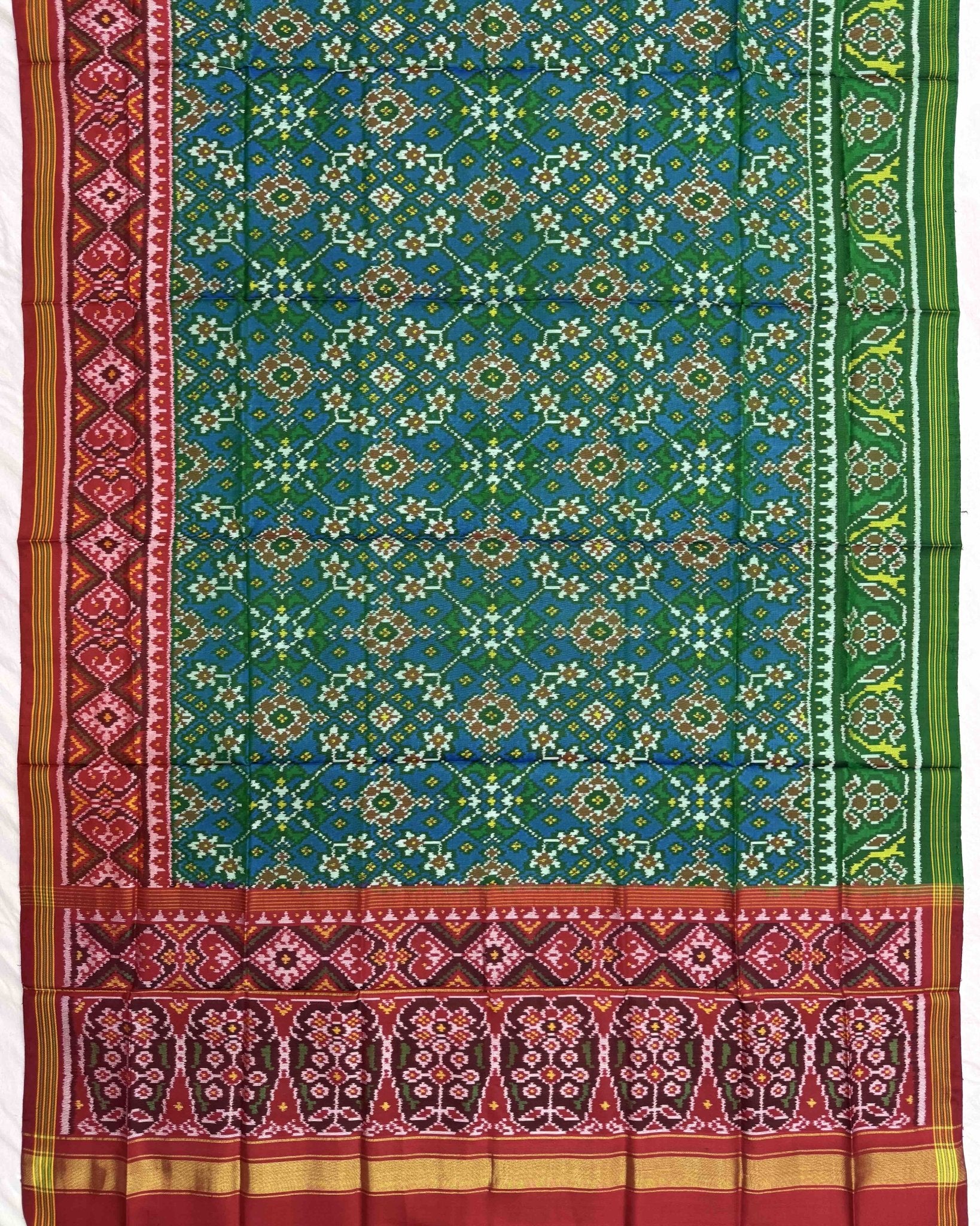 Blue Ganga Jamuna Navratan Patola Dupatta - SindhoiPatolaArt