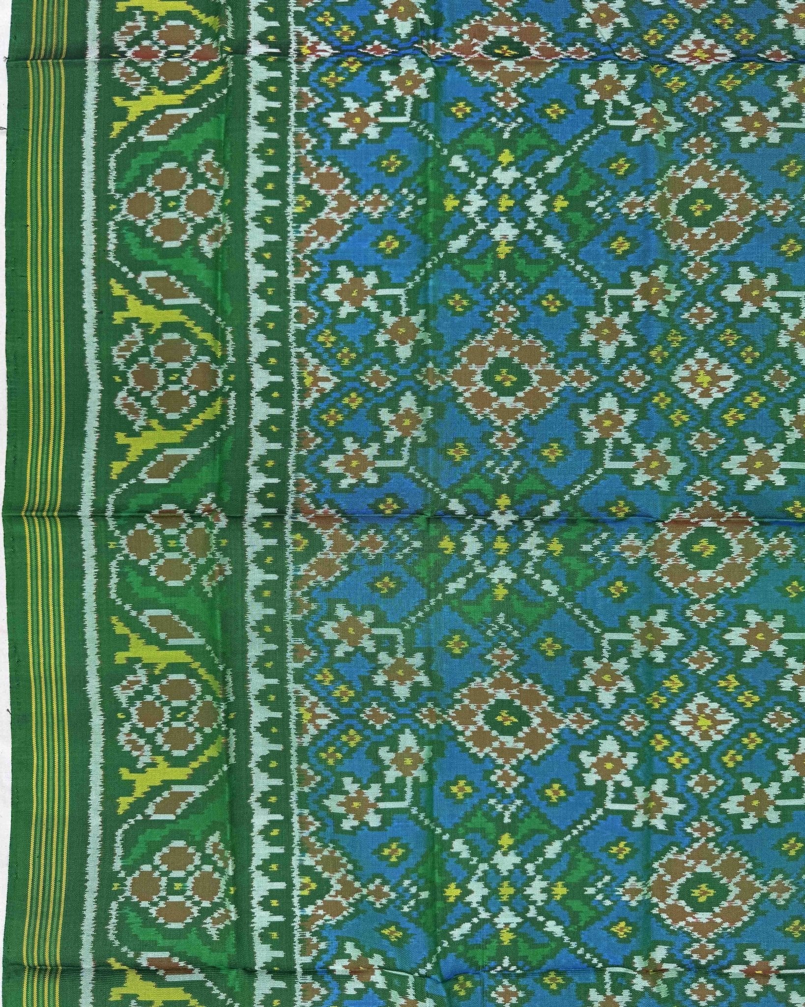 Blue Ganga Jamuna Navratan Patola Dupatta - SindhoiPatolaArt