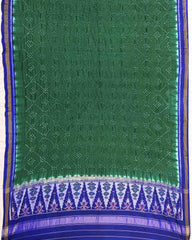 Blue & Green Bandhani Patola Dupatta - SindhoiPatolaArt