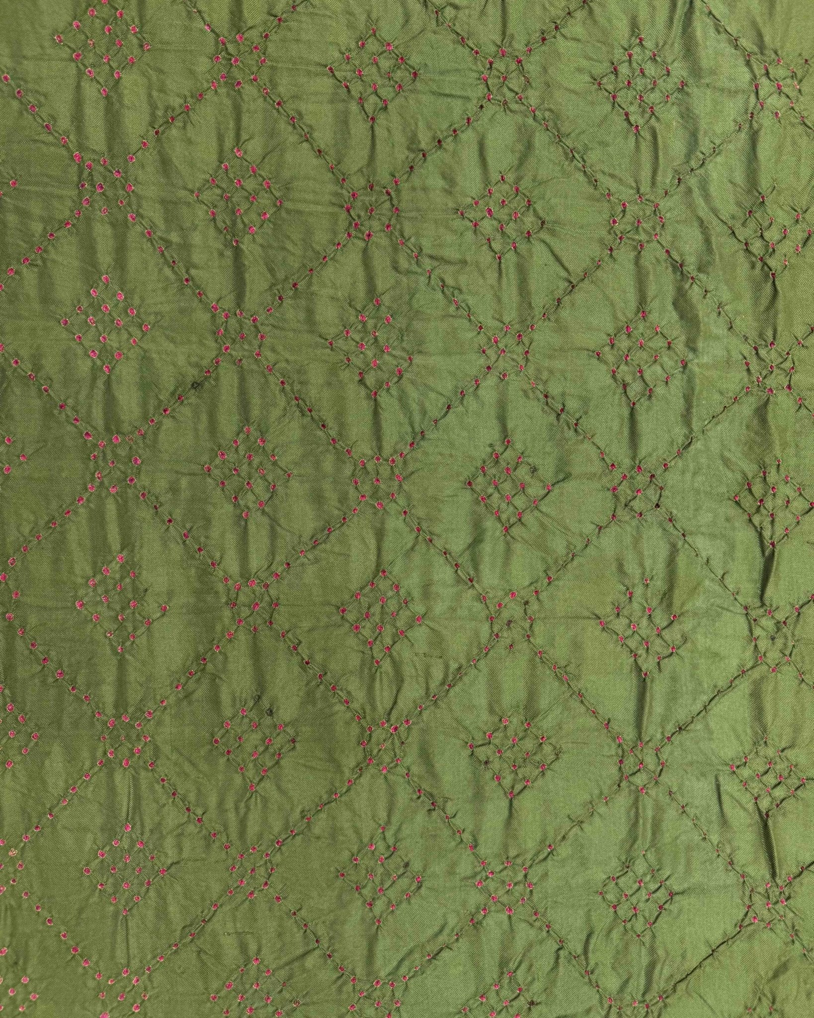 Blue & Green Bandhani Patola Dupatta - SindhoiPatolaArt