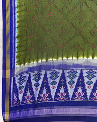 Blue & Green Bandhani Patola Dupatta - SindhoiPatolaArt