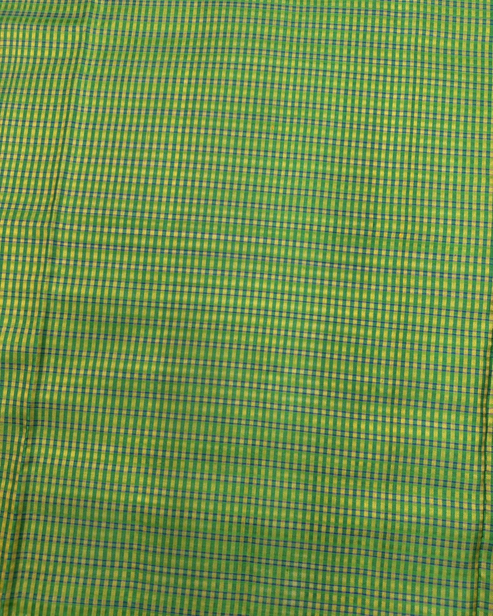 Blue & Green Small Chex Patola Saree - SindhoiPatolaArt