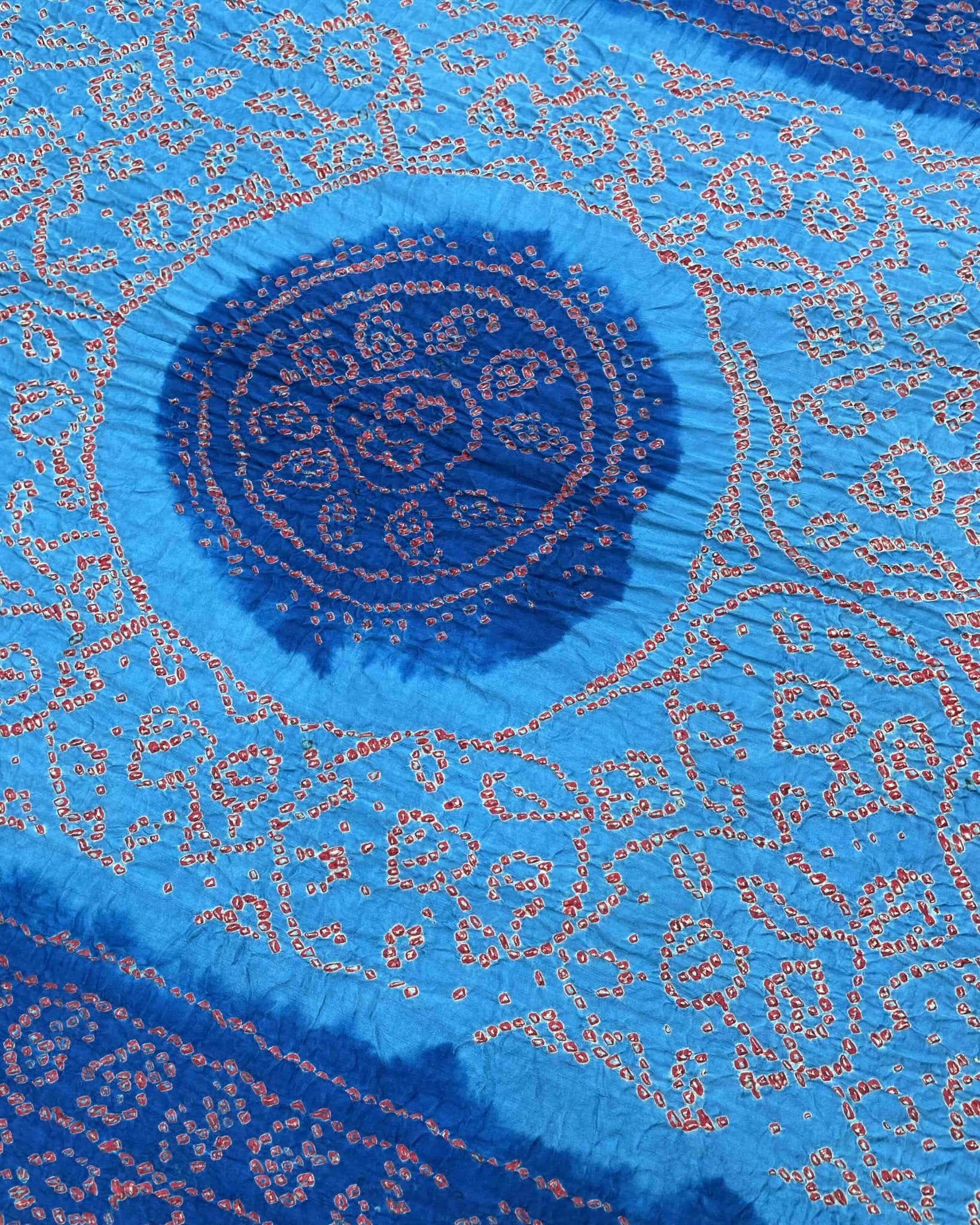 Blue & Light Blue Gajji Bandhani Dupatta - SindhoiPatolaArt