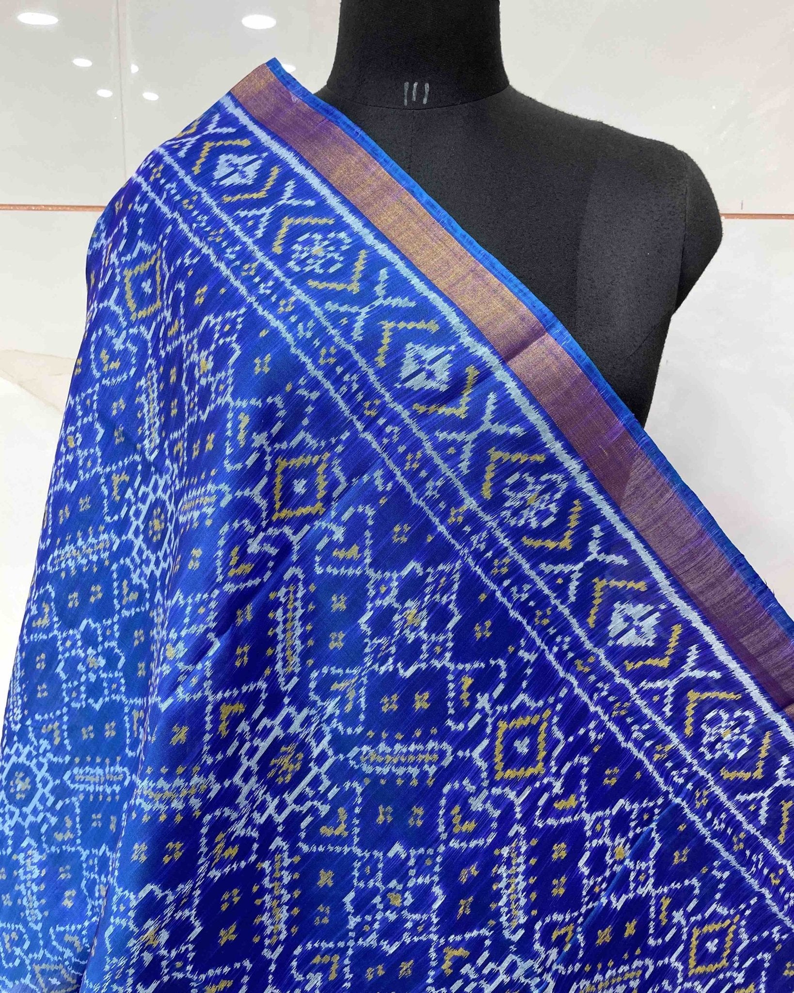Blue Manekchowk Designer Patola Dupatta - SindhoiPatolaArt