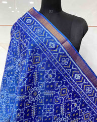 Blue Manekchowk Designer Patola Dupatta - SindhoiPatolaArt