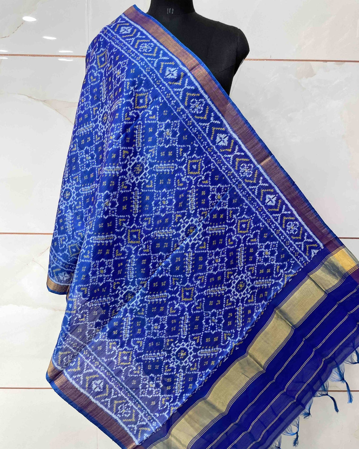 Blue Manekchowk Designer Patola Dupatta - SindhoiPatolaArt