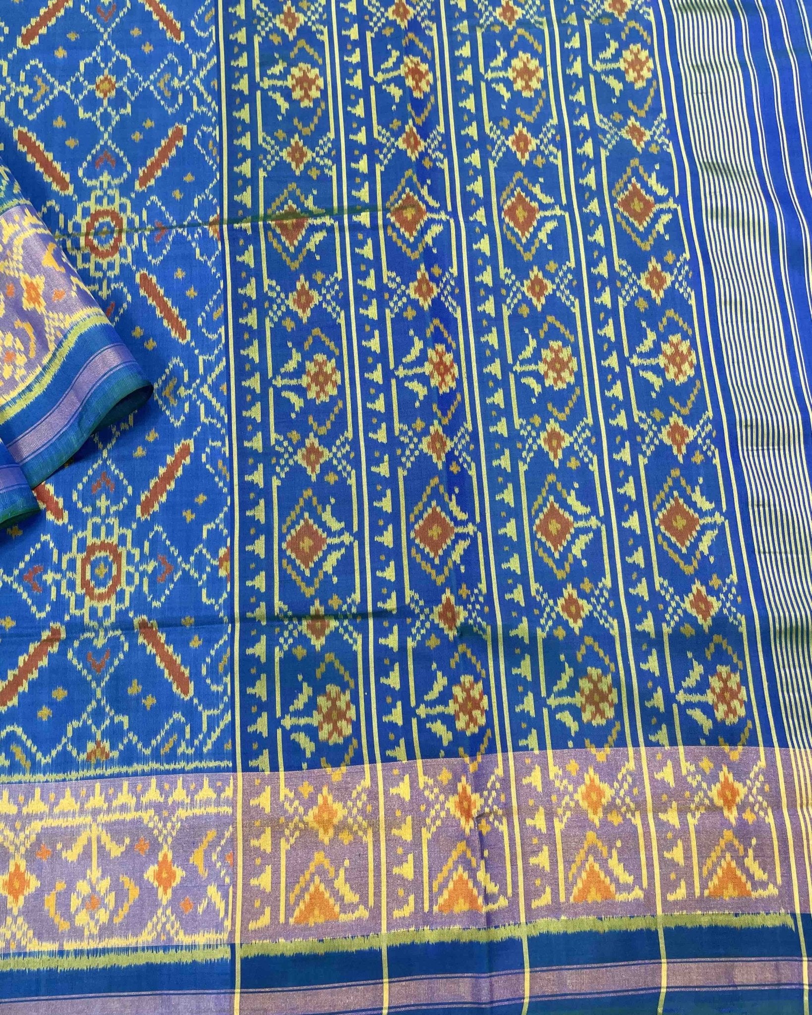 Blue Manekchowk Designer Patola Saree - SindhoiPatolaArt