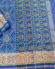 Blue Manekchowk Designer Patola Saree - SindhoiPatolaArt