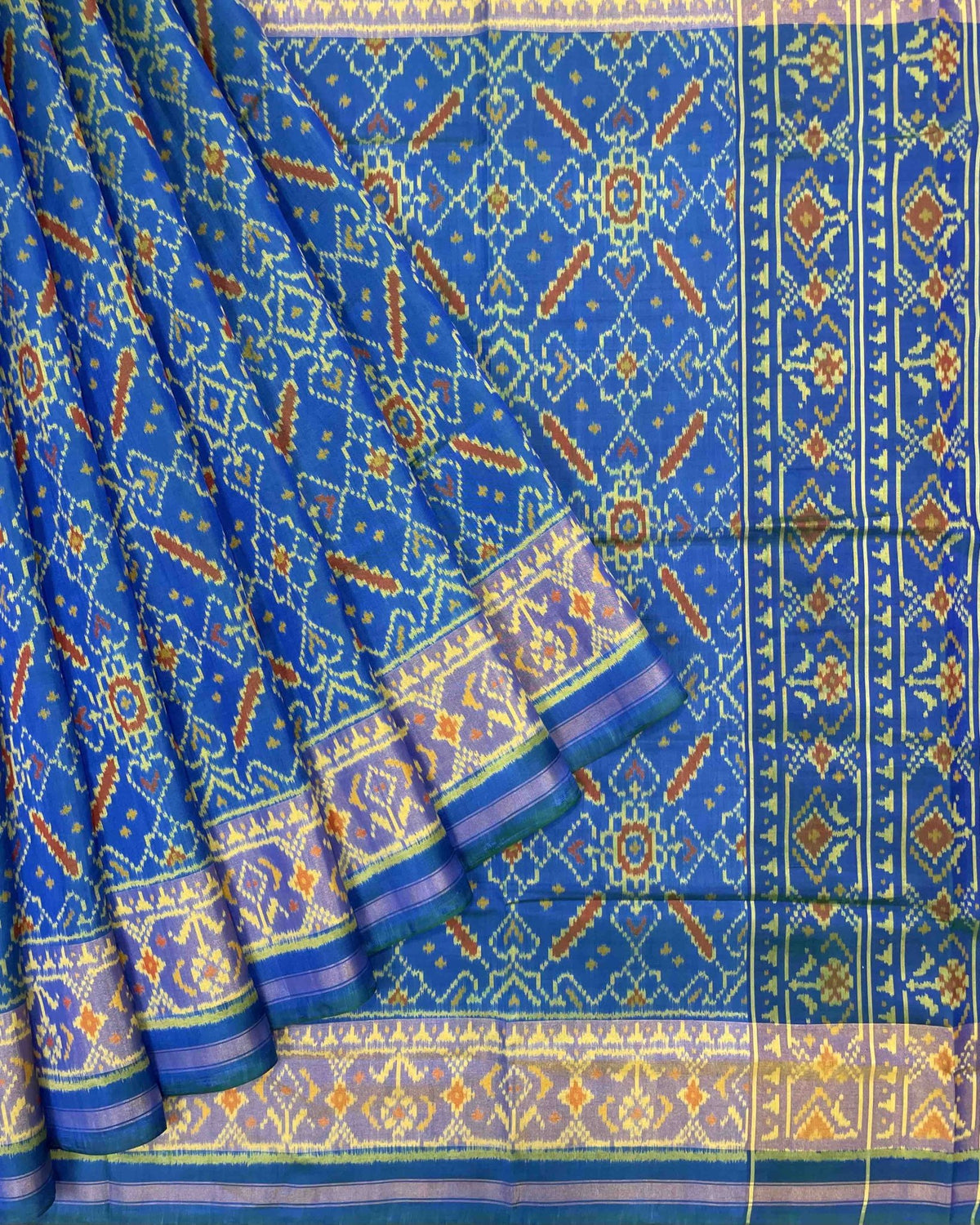 Blue Manekchowk Designer Patola Saree - SindhoiPatolaArt