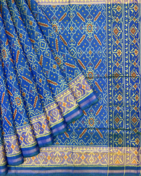 Blue Manekchowk Designer Patola Saree - SindhoiPatolaArt