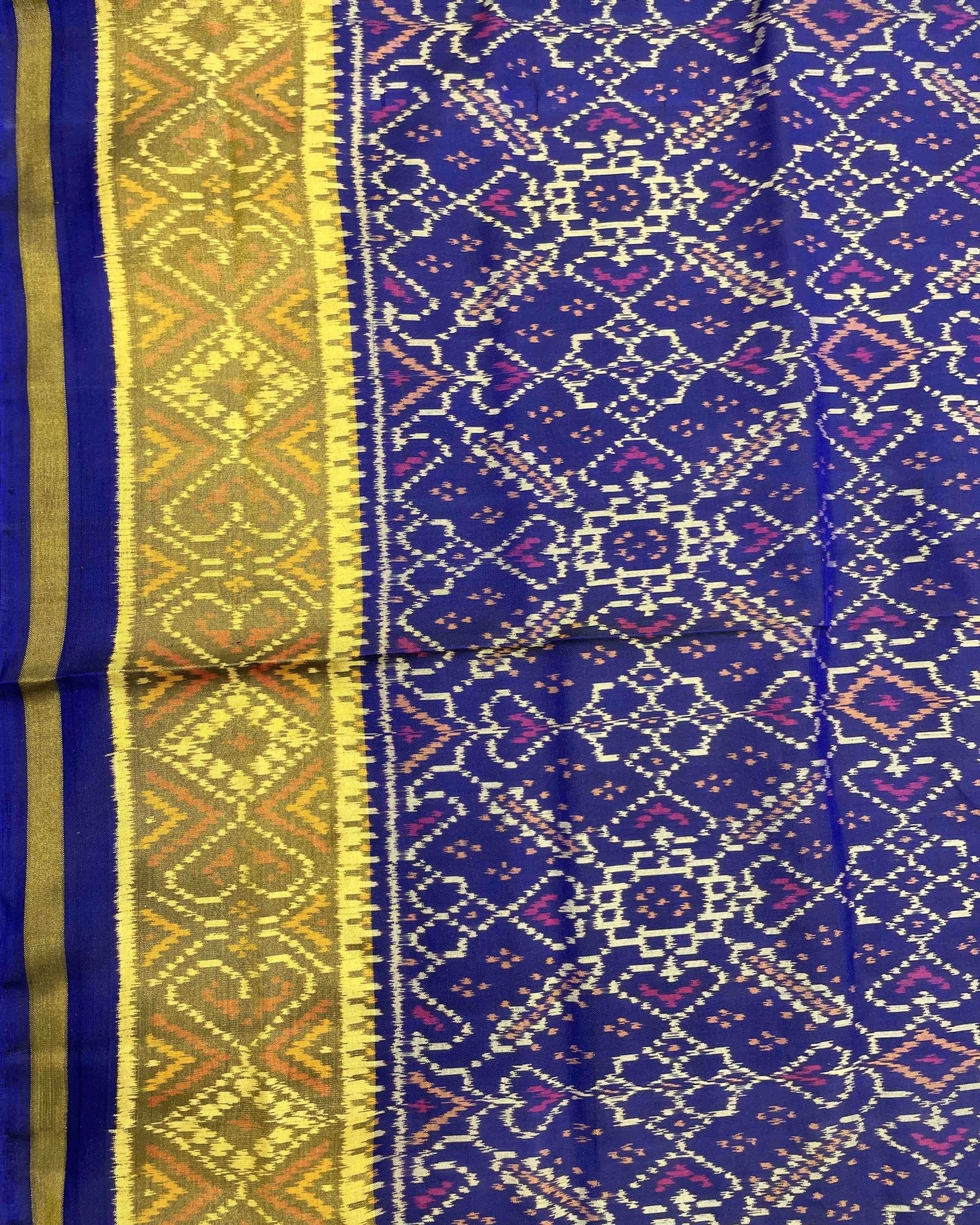 Blue Manekchowk Designer Patola Sareee - SindhoiPatolaArt