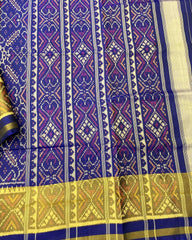 Blue Manekchowk Designer Patola Sareee - SindhoiPatolaArt