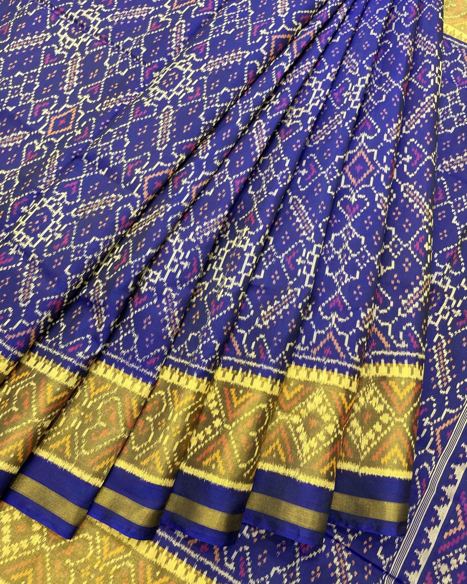 Blue Manekchowk Designer Patola Sareee - SindhoiPatolaArt