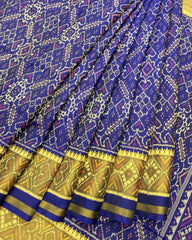 Blue Manekchowk Designer Patola Sareee - SindhoiPatolaArt