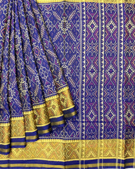 Blue Manekchowk Designer Patola Sareee - SindhoiPatolaArt