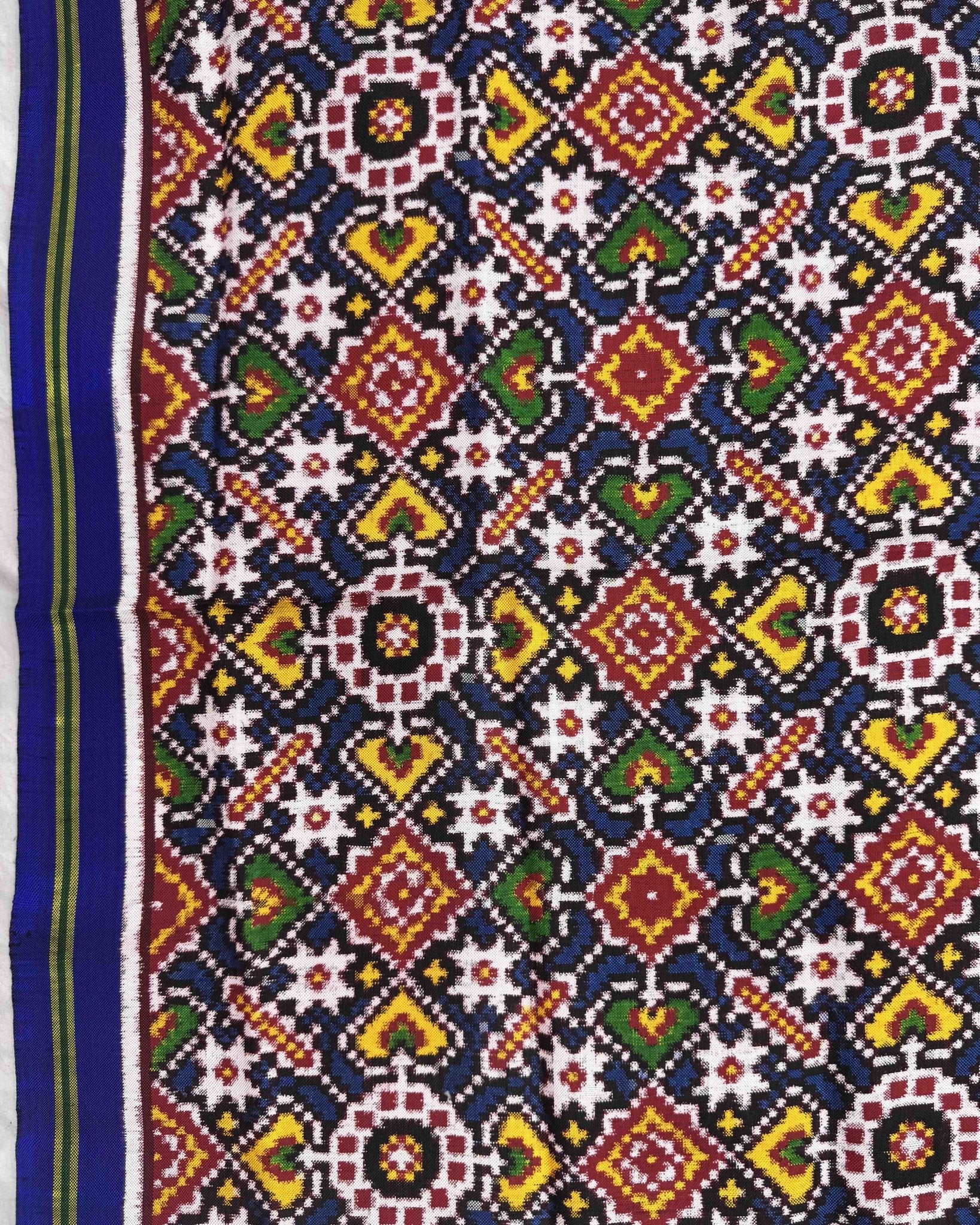 Blue Manekchowk Patola Dupatta - SindhoiPatolaArt