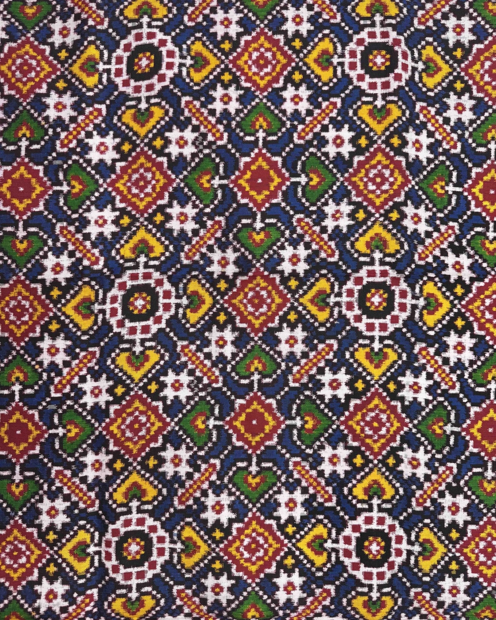 Blue Manekchowk Patola Dupatta - SindhoiPatolaArt