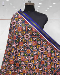 Blue Manekchowk Patola Dupatta - SindhoiPatolaArt