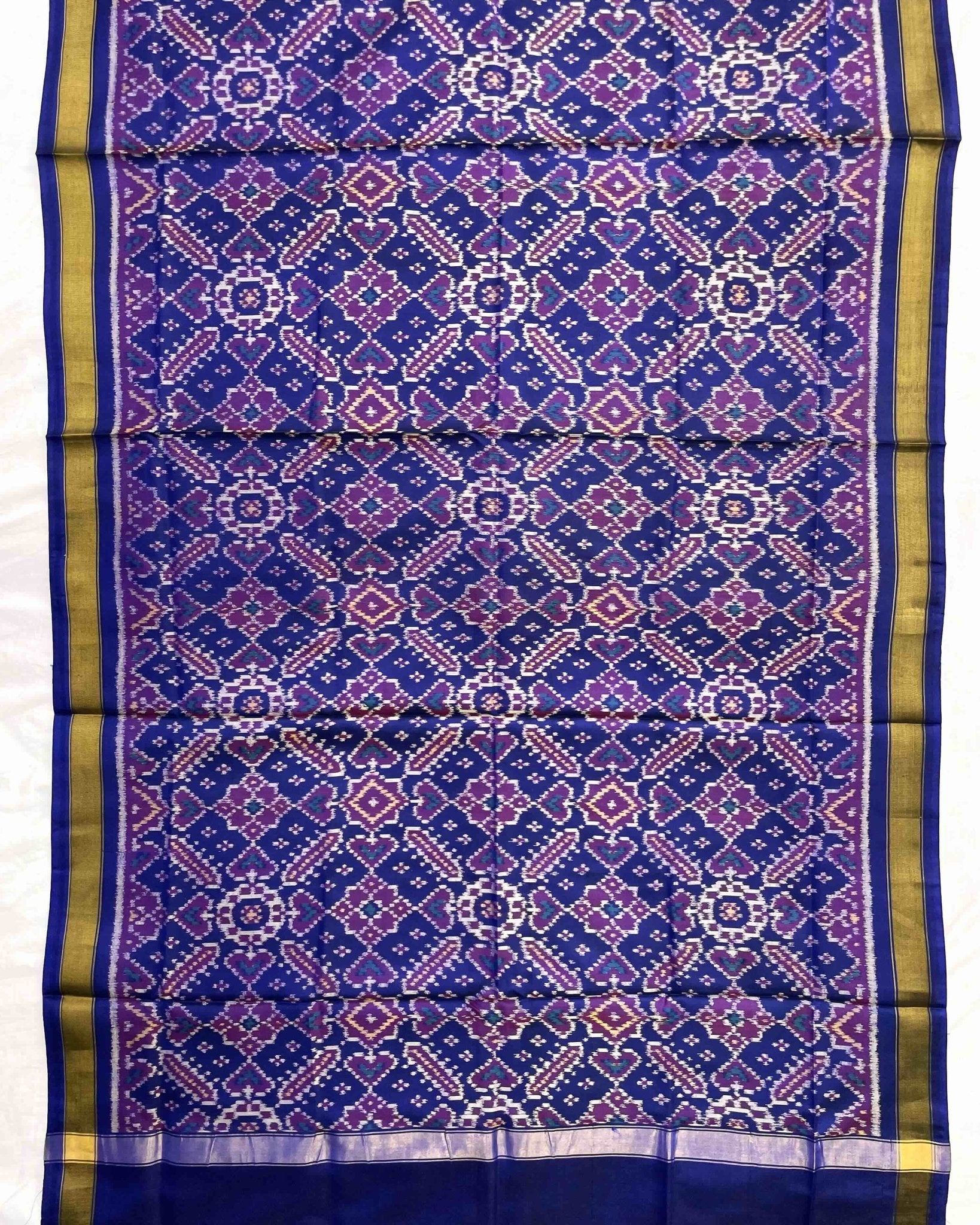 Blue Manekchowk Patola Dupatta - SindhoiPatolaArt