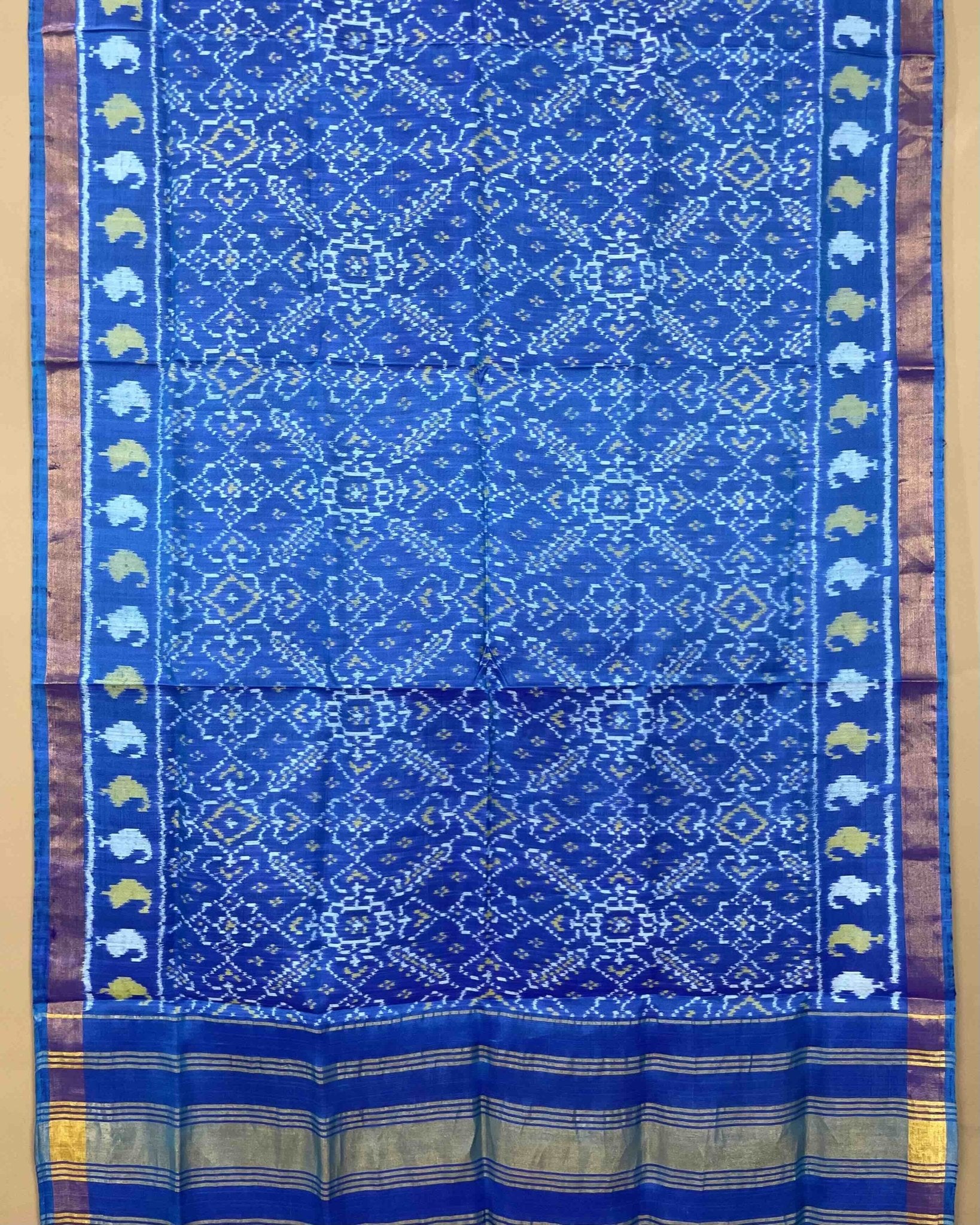 Blue Manekchowk Patola Dupatta - SindhoiPatolaArt