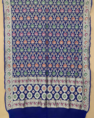 Blue Meenakari Georgette Bandhani Dupatta - SindhoiPatolaArt
