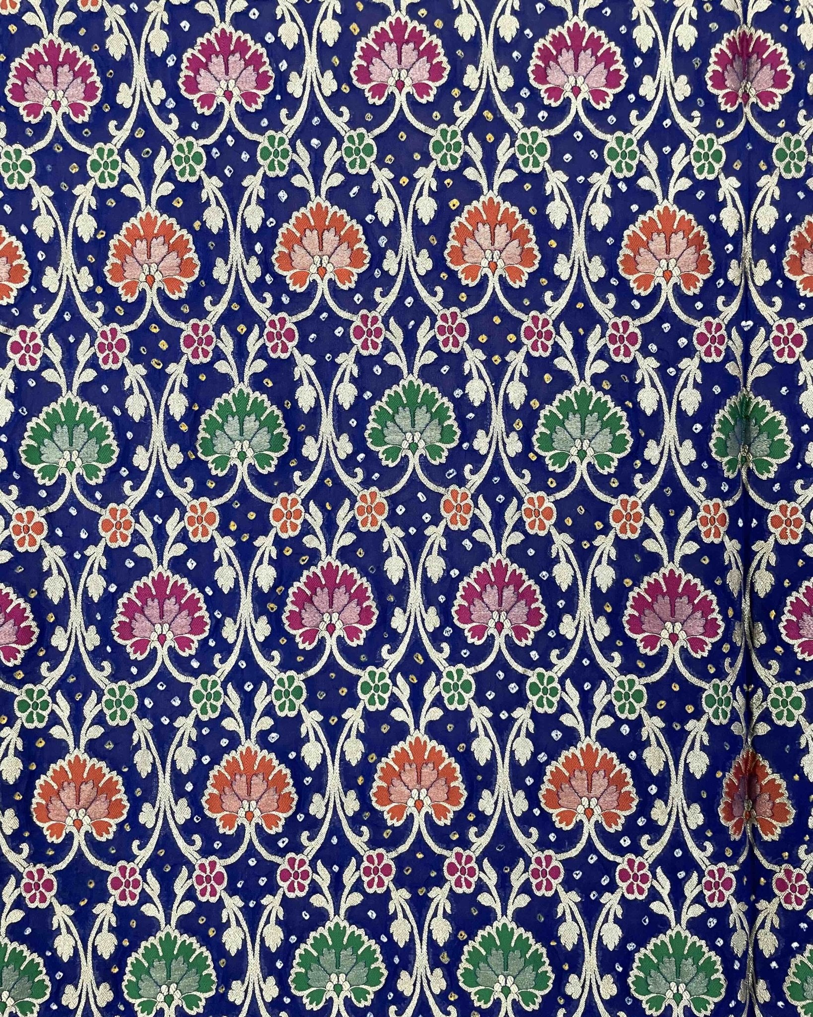 Blue Meenakari Georgette Bandhani Dupatta - SindhoiPatolaArt