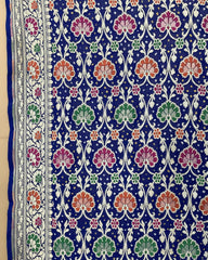 Blue Meenakari Georgette Bandhani Dupatta - SindhoiPatolaArt