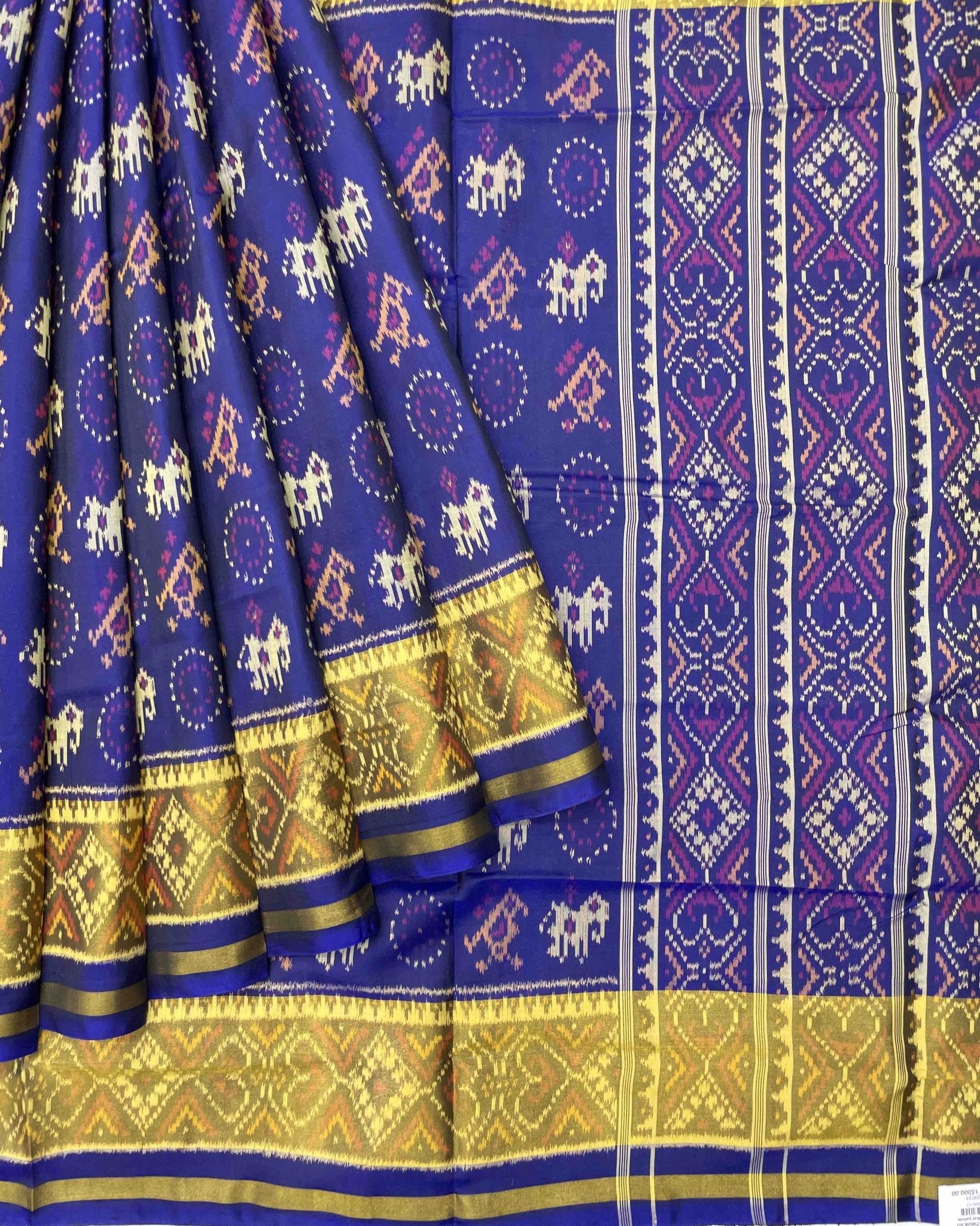 Blue Narikunj Circle Designer Patola Saree - SindhoiPatolaArt