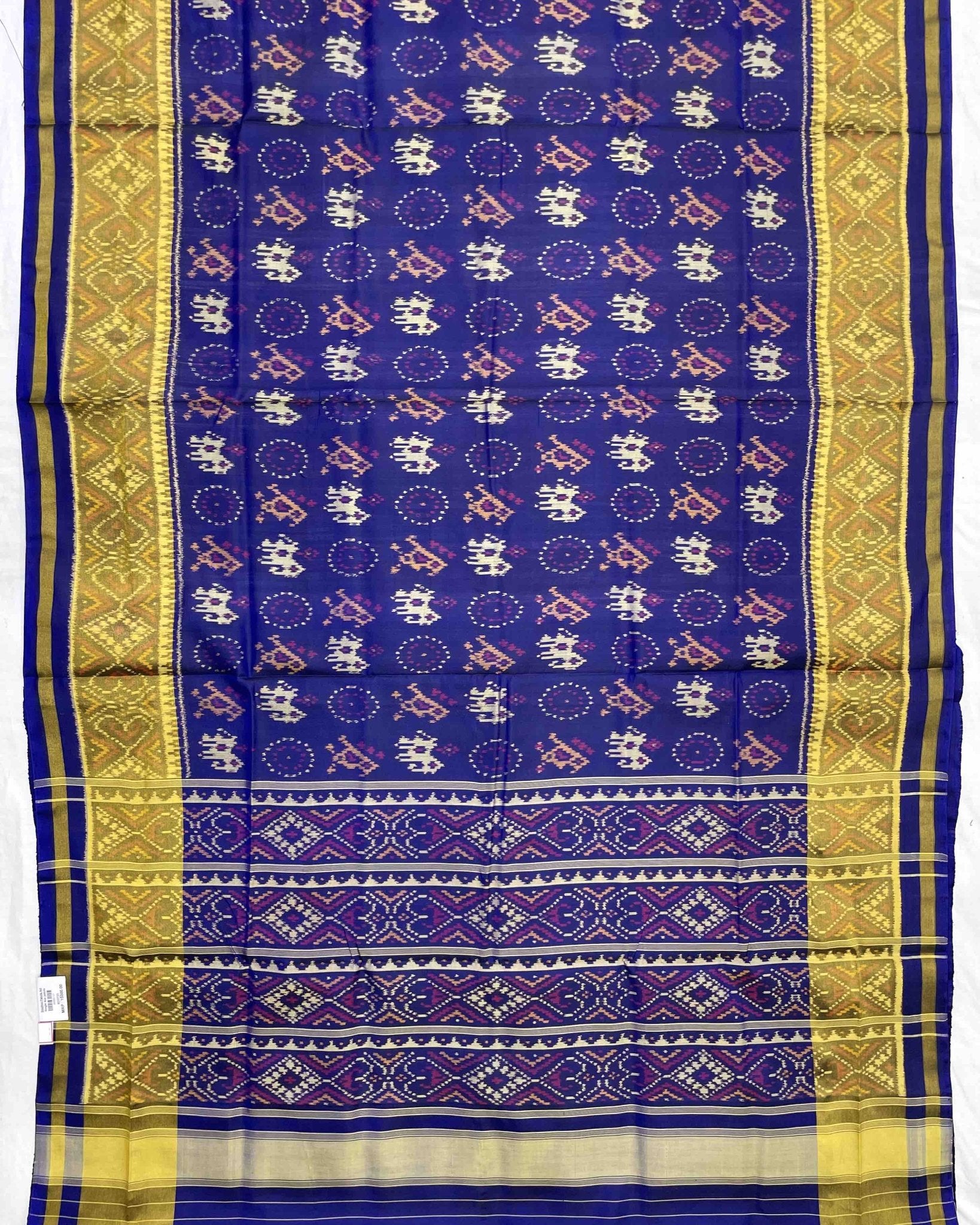 Blue Narikunj Circle Designer Patola Saree - SindhoiPatolaArt