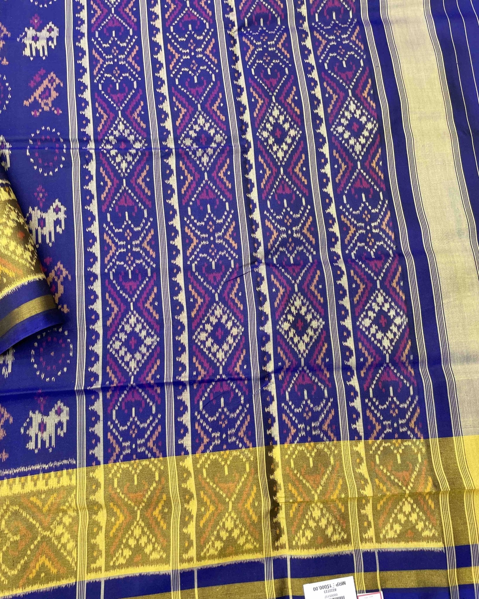 Blue Narikunj Circle Designer Patola Saree - SindhoiPatolaArt