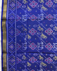 Blue Narikunj Leheriya Patola Dupatta - SindhoiPatolaArt